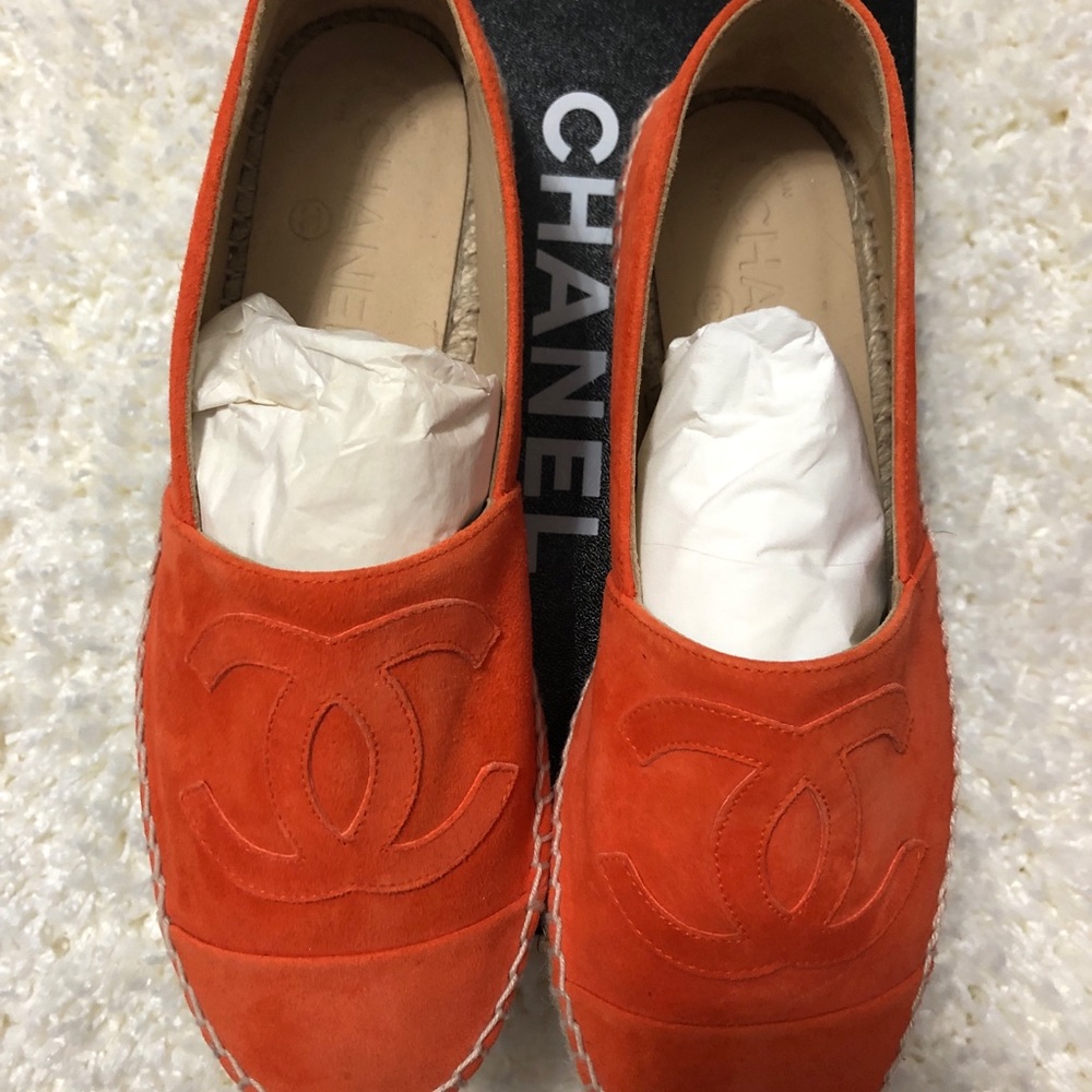 CHANEL Espadrilles Orange Suede - Picture 9 of 14